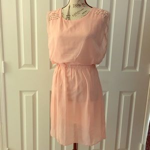 Blush Dress with Pearl Detail